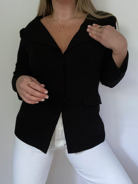 Prada Elevated Black Blazer Size M