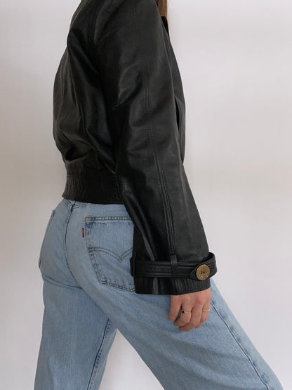 Givenchy Black Leather Jacket Size M/L