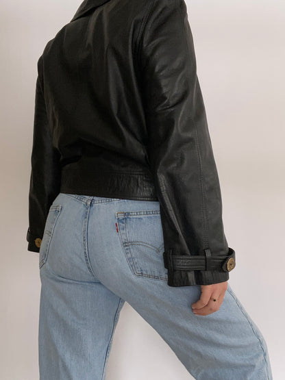 Givenchy Black Leather Jacket Size M/L