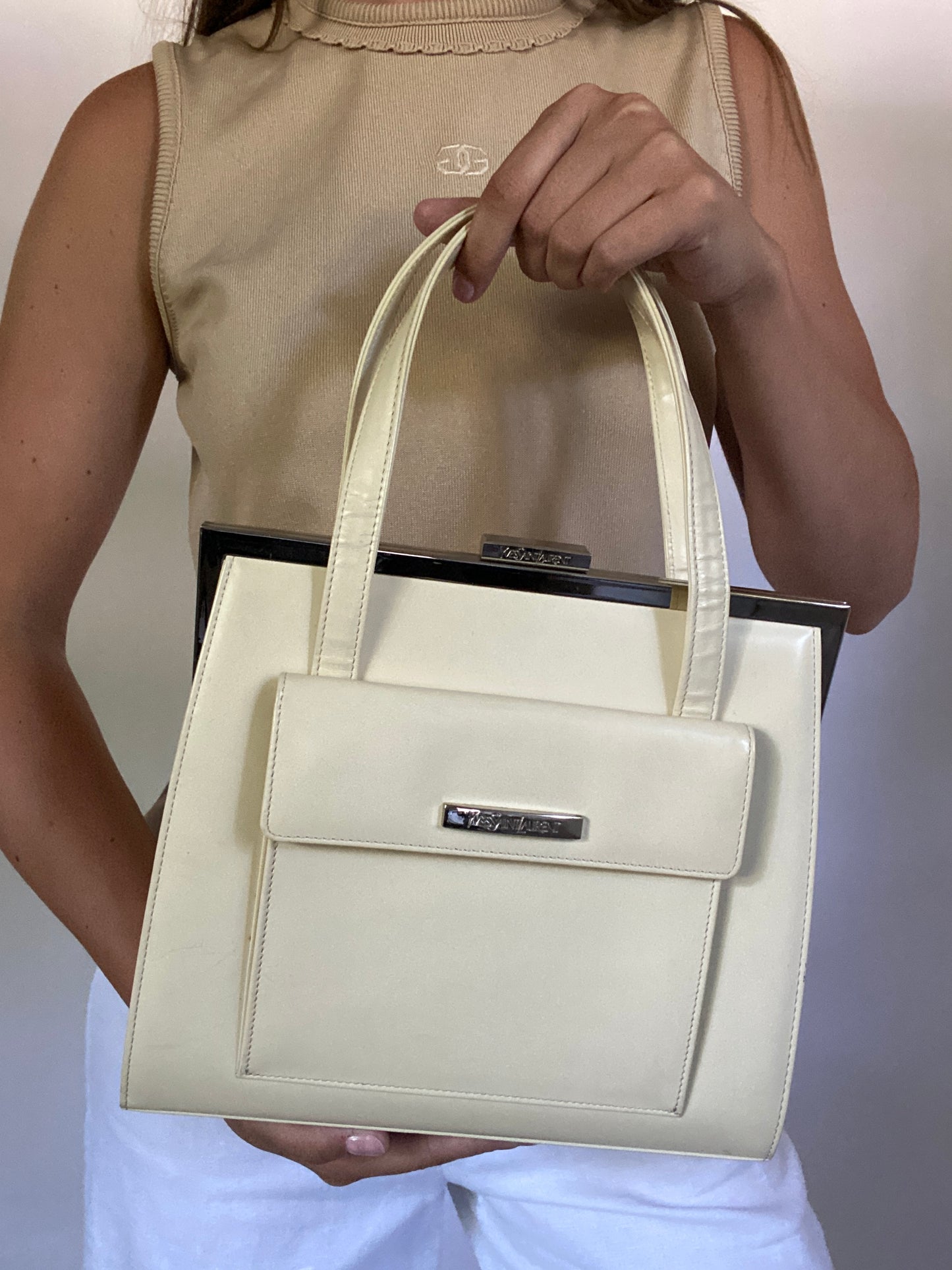 Yves Saint Laurent Leather Frame Bag