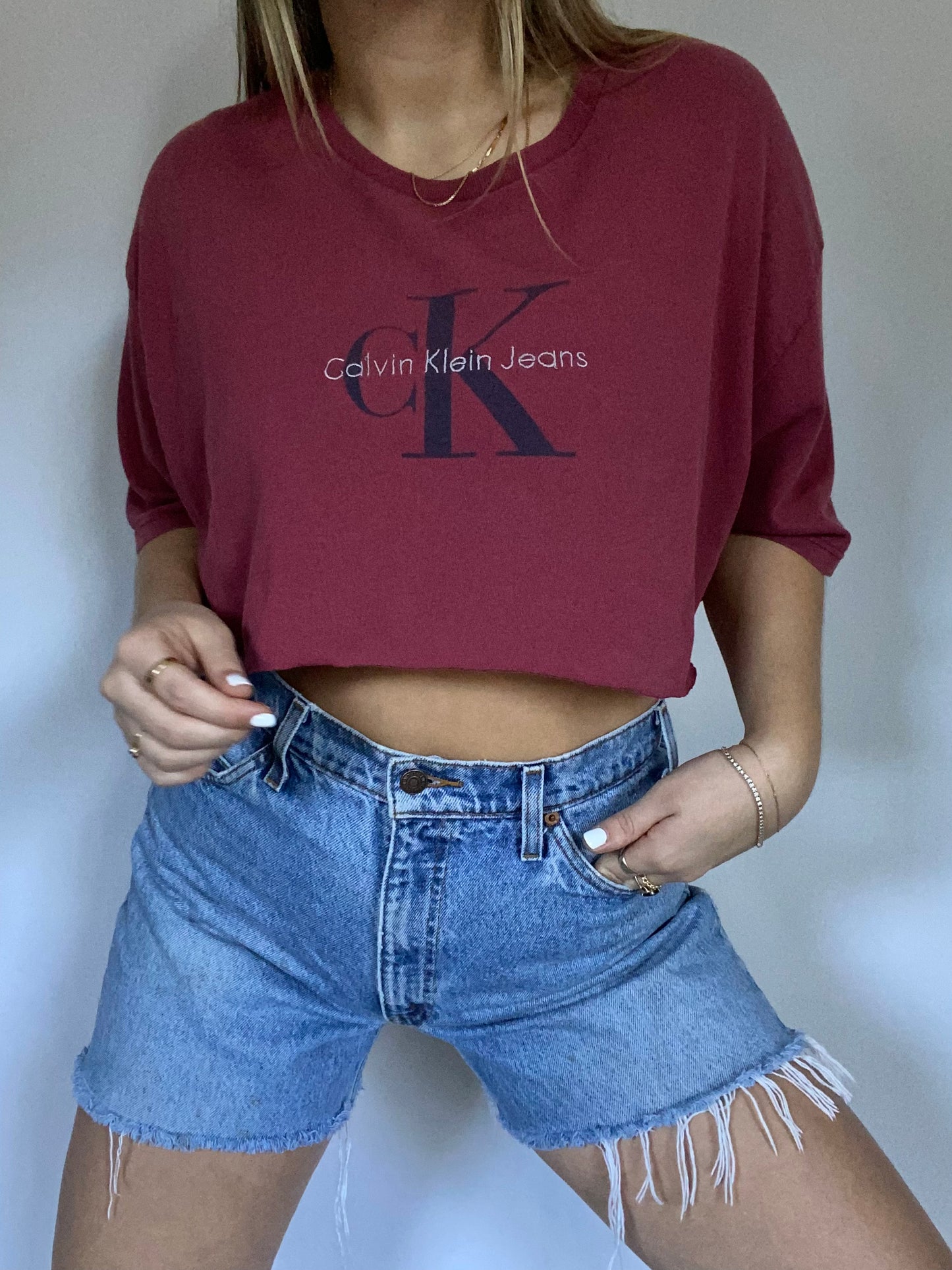 Calvin Klein Cropped Graphic Tee Size M