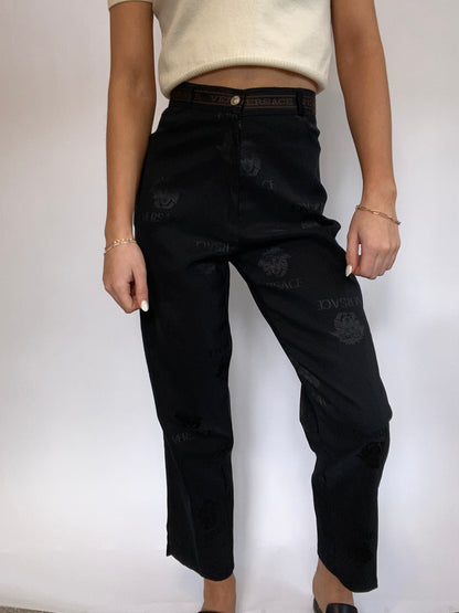 Versace Monogram Logo Trousers Size 29