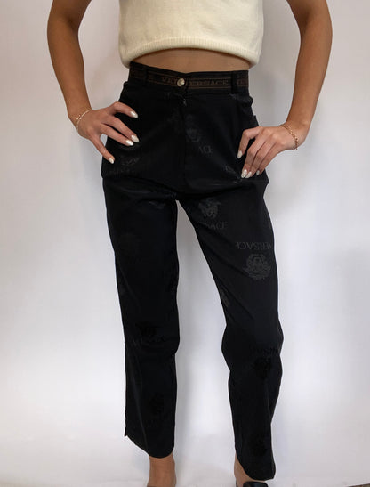 Versace Monogram Logo Trousers Size 29