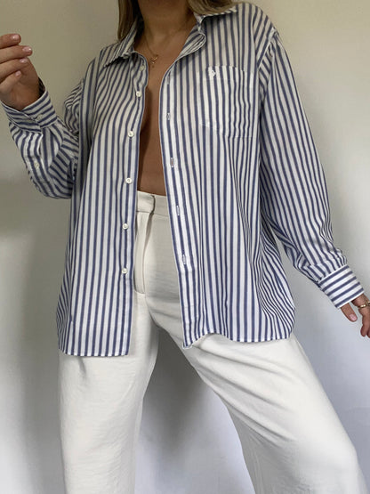Christian Dior Logo Striped Button Up Size L