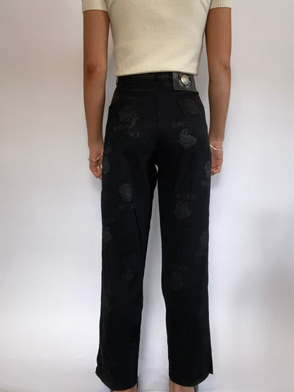 Versace Monogram Logo Trousers Size 29