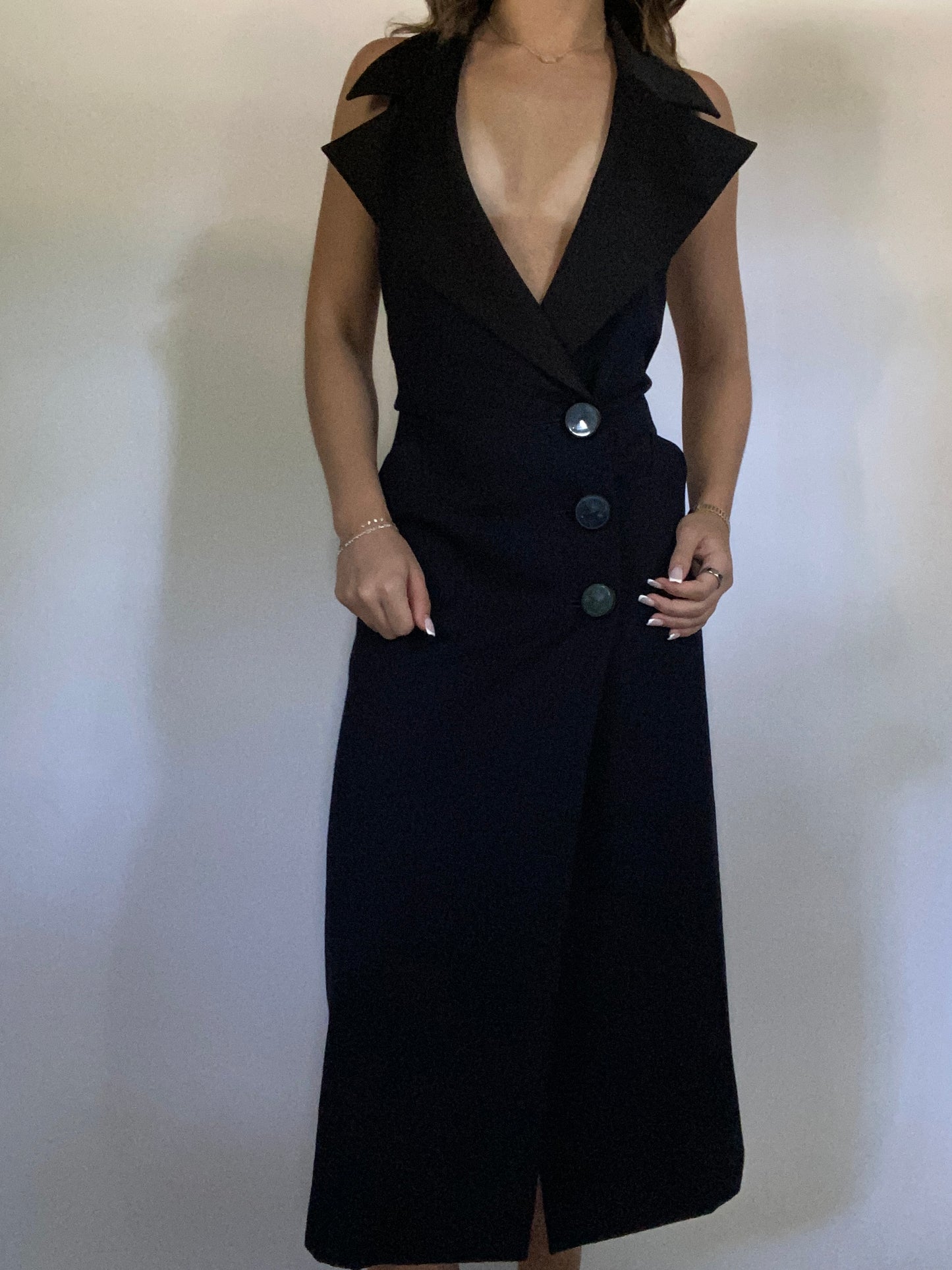 Yves Saint Laurent Tuxedo Halter Dress Size 4