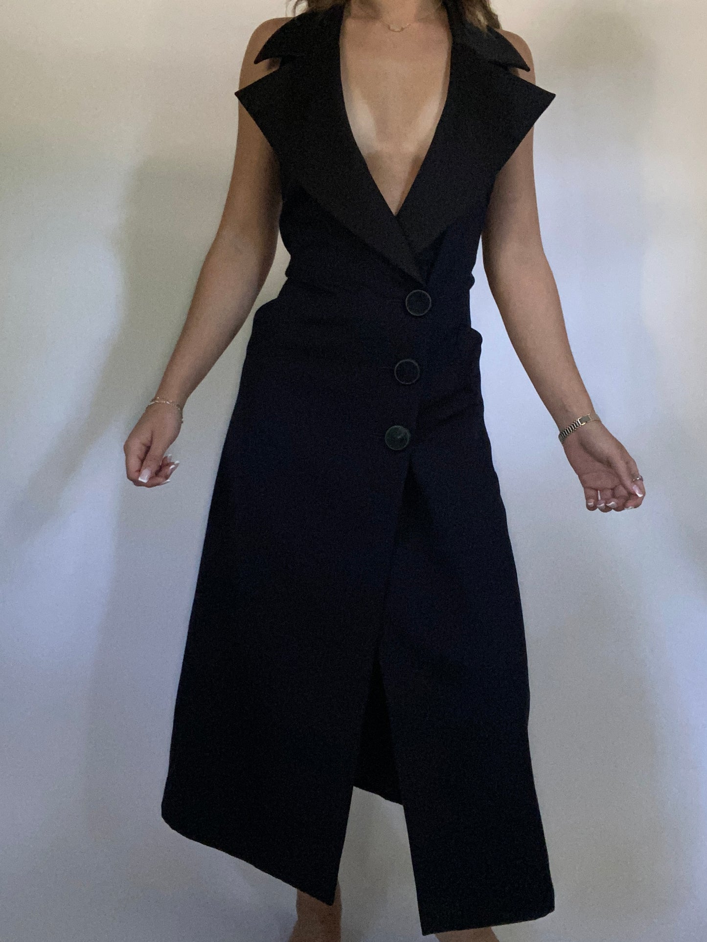 Yves Saint Laurent Tuxedo Halter Dress Size 4