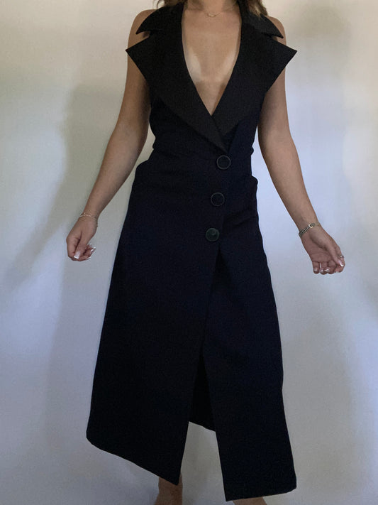 Yves Saint Laurent Tuxedo Halter Dress Size 4