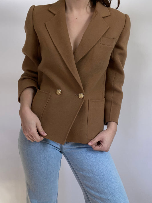 Yves Saint Laurent Logo Camel Blazer Size 4