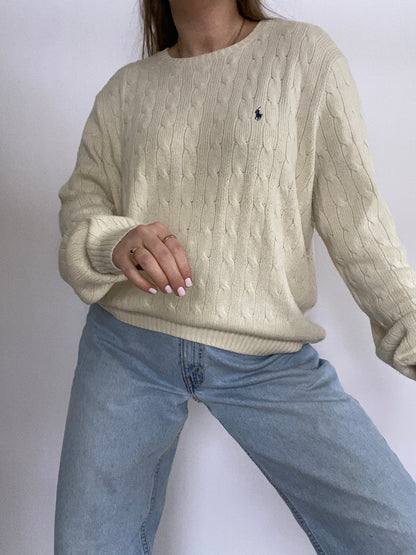 Polo Ralph Lauren Silk Cable Knit Sweater Size L