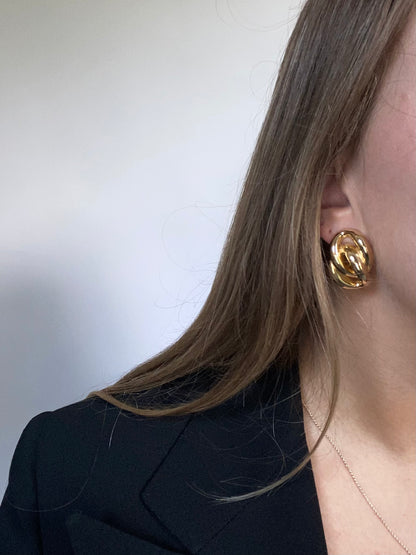 Christian Dior Gold Tone Chain-Link Earrings