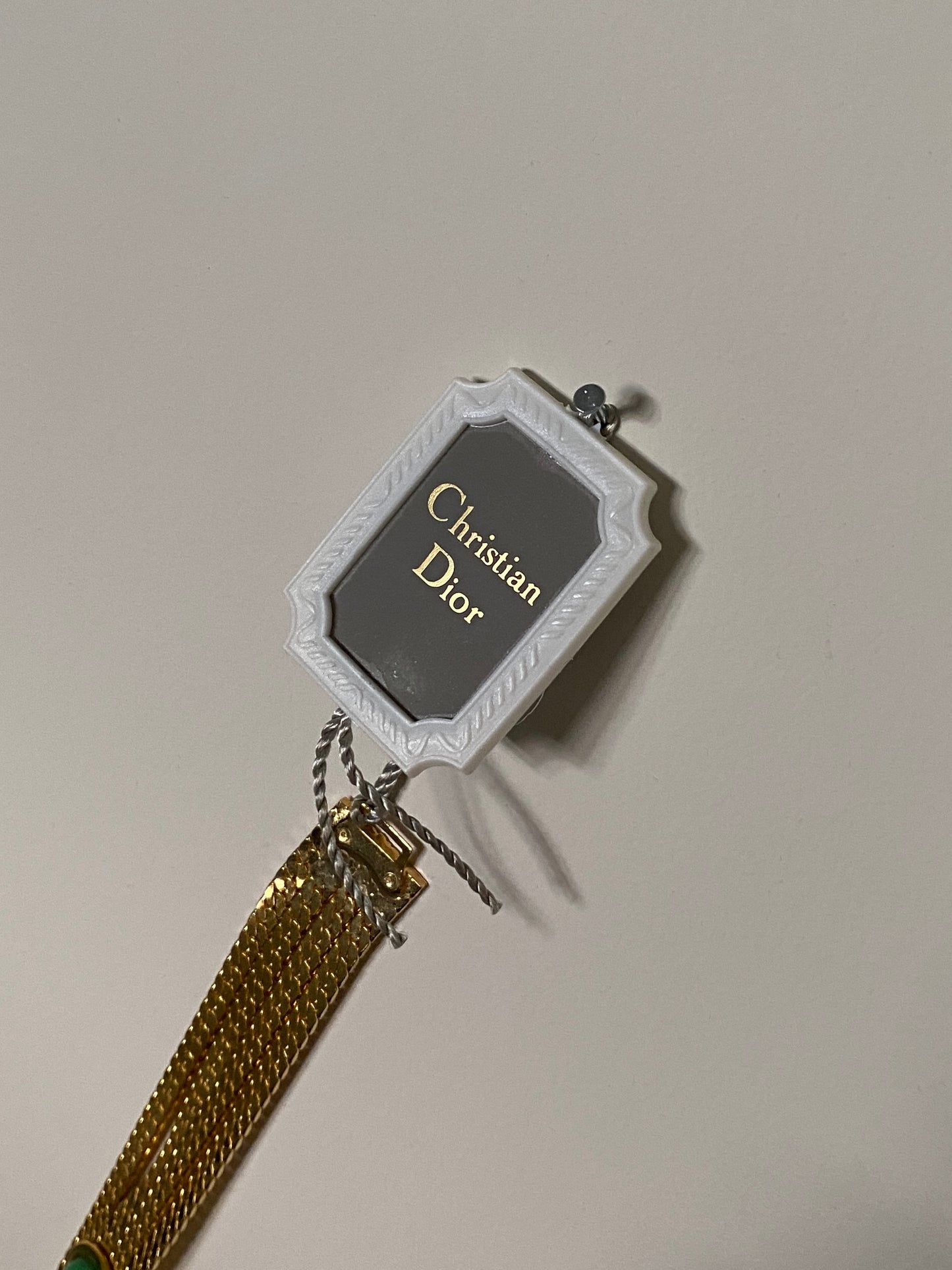 Deadstock Rare Christian Dior Gold Green Cabochon Chain Belt Size S
