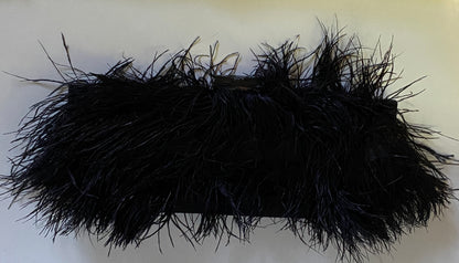 Black Feather Minaudiere Bag