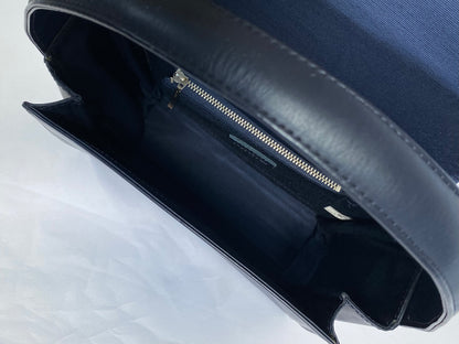 Courrèges Navy Leather Top Handle Bag