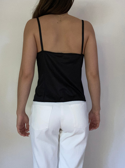 Yves Saint Laurent Sheer Lace Black Tank Size S