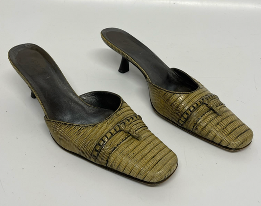 Archival Gucci by Tom Ford Lizard Embossed Mules Size 9.5
