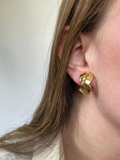 Christian Dior Gold X Earrings